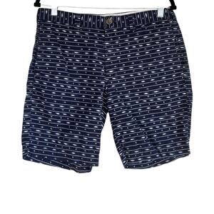 J.Crew Mens Flat Front 8" Chino Shorts Blue Space Dye Size 32 Preppy‎ Golf